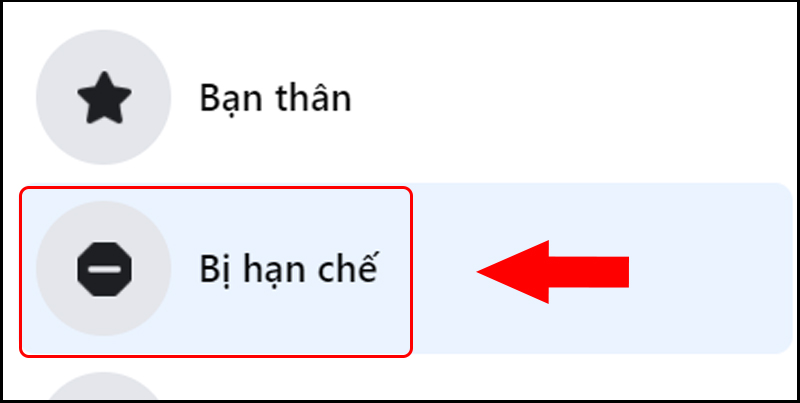 HD hạn chế bạn bè trên facebook