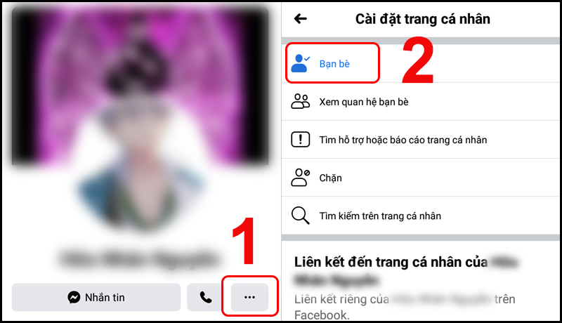 cách hạn chế bạn bè trên facebook từng người (bằng điện thoại)