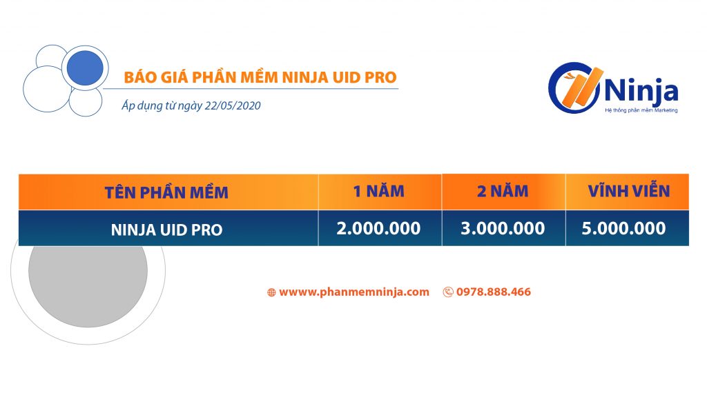 Bảng giá Phần mềm UID pro