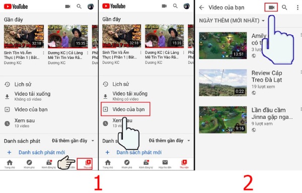 Bước 2: Truy cập vào nền tảng Youtube và chọn video đã có sẵn trong thư viện ảnh