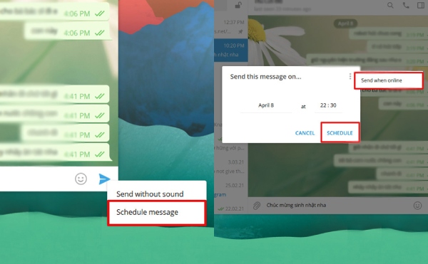 Cách hẹn giờ gửi tin nhắn telegram trên máy tính